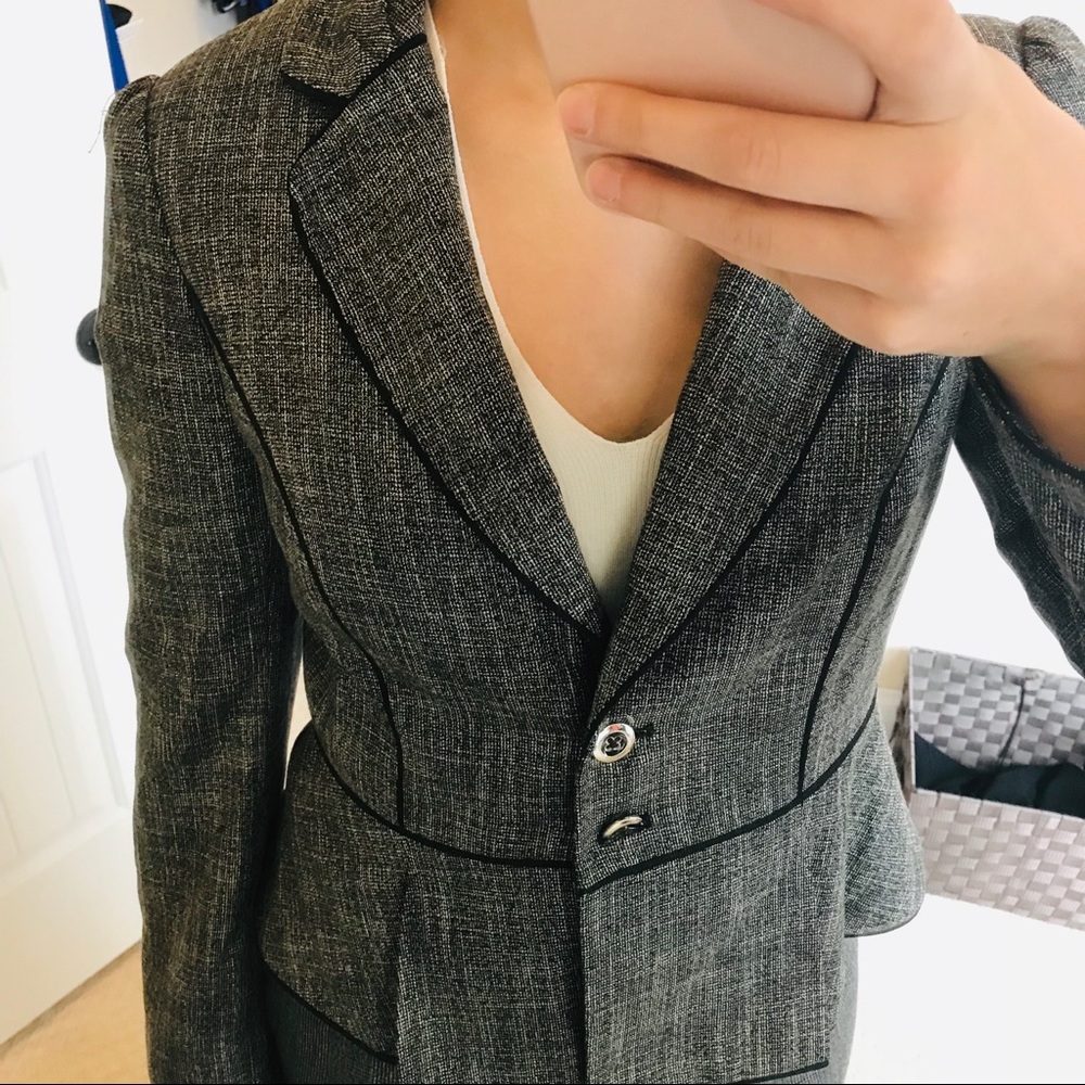 Black And Gray Plaid Blazer